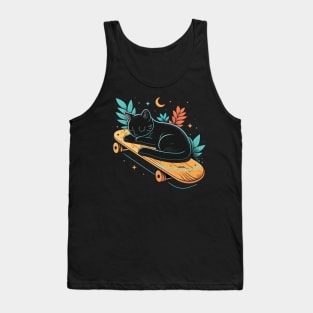 Skateboarding Cat Gifts Funny Cat Tank Top